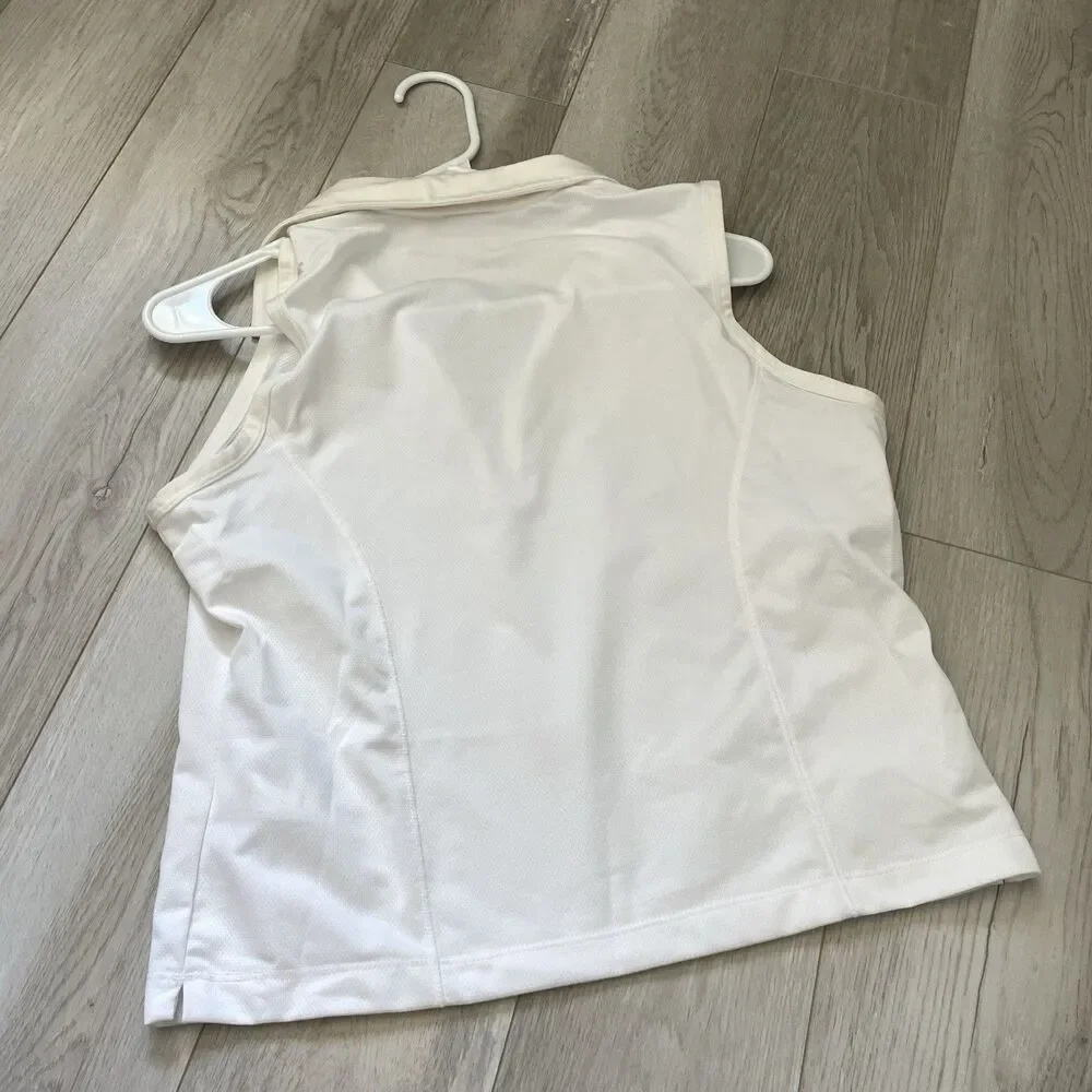 Vintage Nike Polo Tank crop workout womens White medium y2k sporty retro preppy